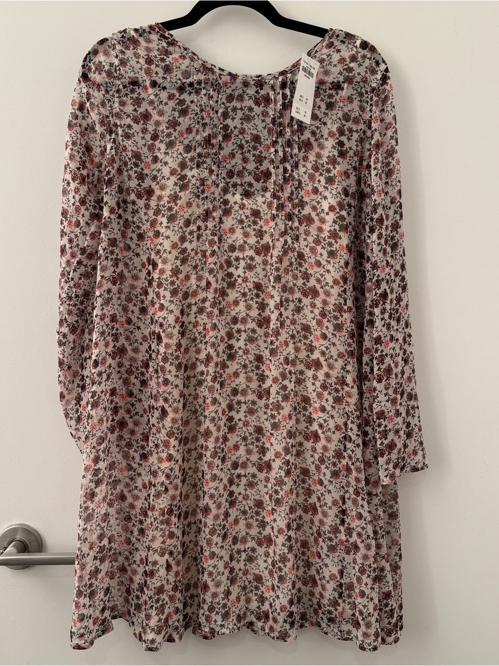 Abercrombie & Fitch Floral Long Sleeve Mini Dress w/ Slip Dress Size Medium M
